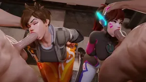 tracer, overwatch, cumshot #12893